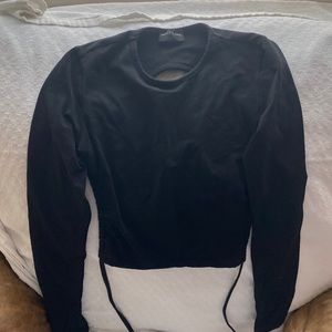 White Fox On My Way Long Sleeve Crop Black